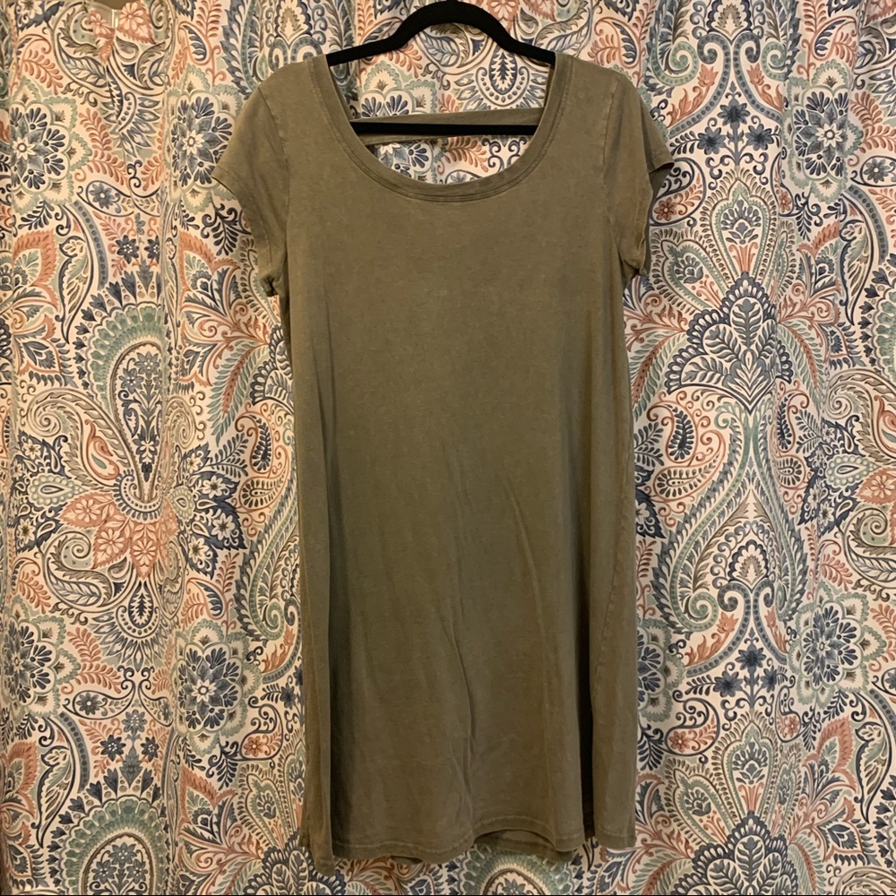 Olive green t-shit dress
